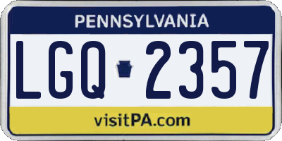 PA license plate LGQ2357