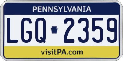 PA license plate LGQ2359