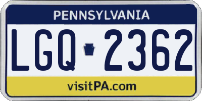 PA license plate LGQ2362