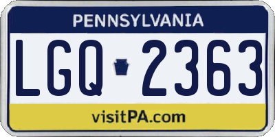 PA license plate LGQ2363