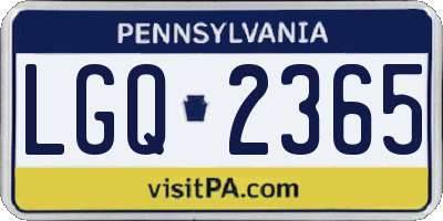 PA license plate LGQ2365