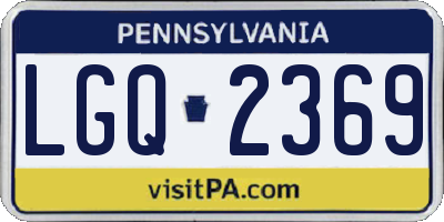 PA license plate LGQ2369