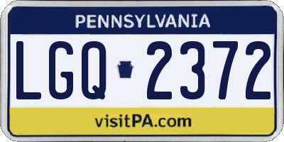 PA license plate LGQ2372