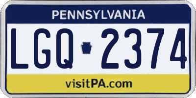 PA license plate LGQ2374