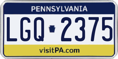 PA license plate LGQ2375