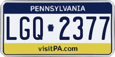 PA license plate LGQ2377