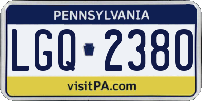 PA license plate LGQ2380