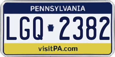 PA license plate LGQ2382