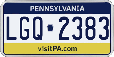 PA license plate LGQ2383