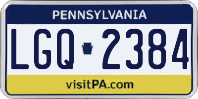 PA license plate LGQ2384