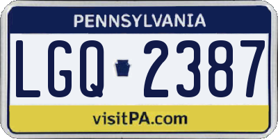 PA license plate LGQ2387