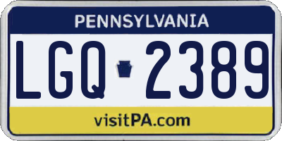 PA license plate LGQ2389