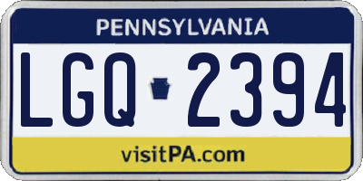 PA license plate LGQ2394