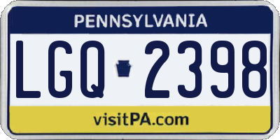 PA license plate LGQ2398