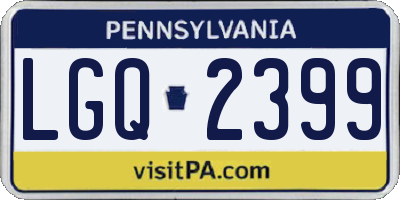 PA license plate LGQ2399