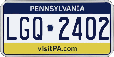 PA license plate LGQ2402