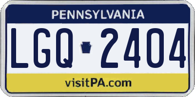 PA license plate LGQ2404