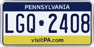 PA license plate LGQ2408