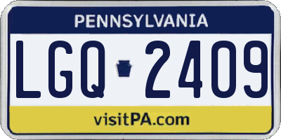 PA license plate LGQ2409
