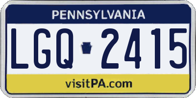 PA license plate LGQ2415
