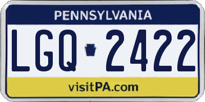 PA license plate LGQ2422
