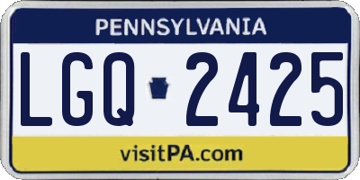 PA license plate LGQ2425