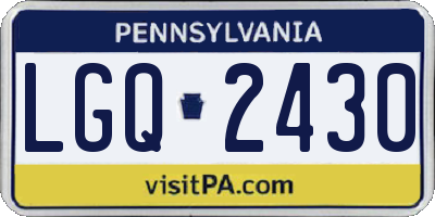 PA license plate LGQ2430