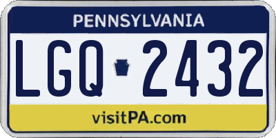 PA license plate LGQ2432