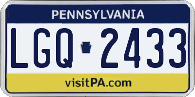 PA license plate LGQ2433