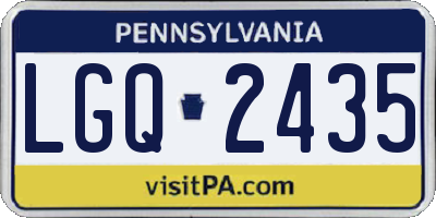 PA license plate LGQ2435