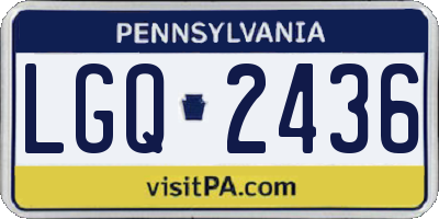 PA license plate LGQ2436
