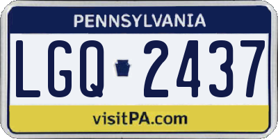 PA license plate LGQ2437