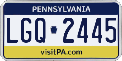 PA license plate LGQ2445