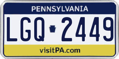 PA license plate LGQ2449