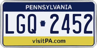 PA license plate LGQ2452