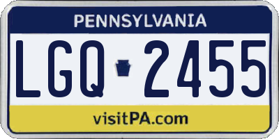 PA license plate LGQ2455