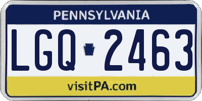 PA license plate LGQ2463
