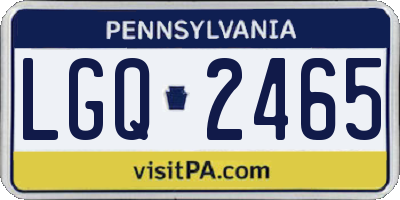 PA license plate LGQ2465