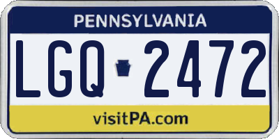 PA license plate LGQ2472
