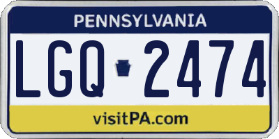 PA license plate LGQ2474