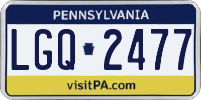 PA license plate LGQ2477