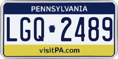 PA license plate LGQ2489