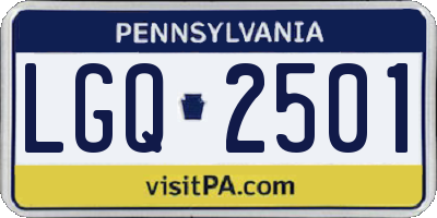 PA license plate LGQ2501