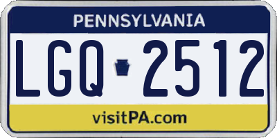 PA license plate LGQ2512