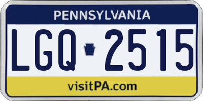 PA license plate LGQ2515