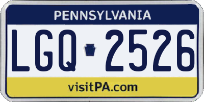 PA license plate LGQ2526