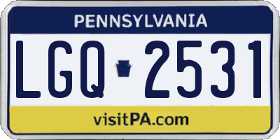 PA license plate LGQ2531