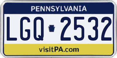 PA license plate LGQ2532