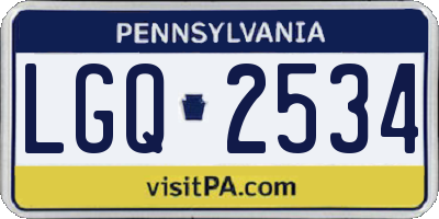 PA license plate LGQ2534