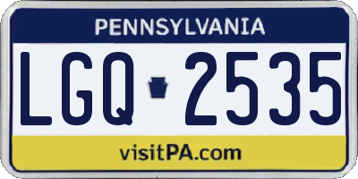 PA license plate LGQ2535